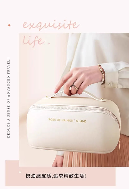 Homefish Luxury Makeup Organizer Women Toiletry Kit Bag Cosmetic Storage Pouch Travel Make Up Case
