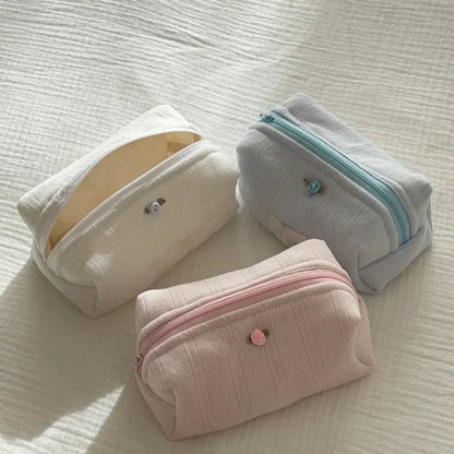 1 Piece Ins Makeup Case Elegant Simplicity Sweet Floral Lipstick Bag Portable Large Capacity