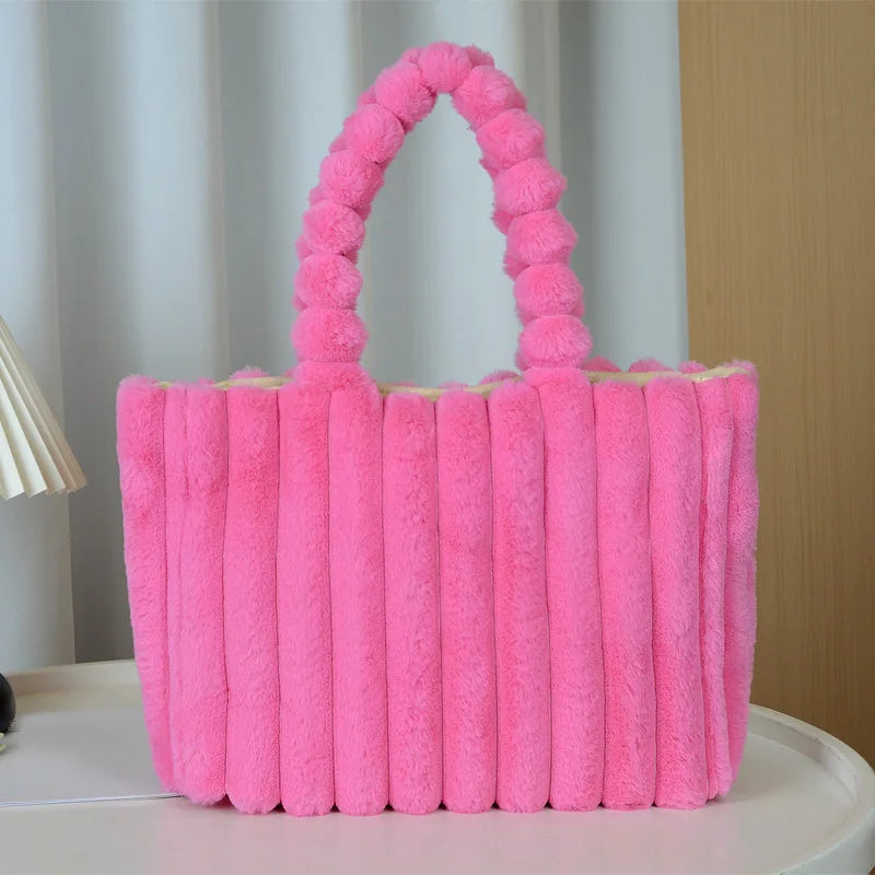 Faux Fur Tote Bag – Soft Plush Women's Handbag