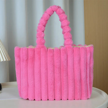 Faux Fur Tote Bag – Soft Plush Women's Handbag