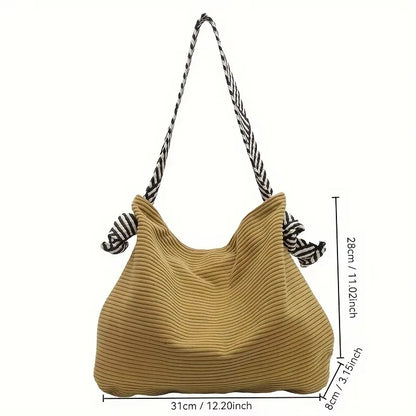 Velvet Shoulder Bag for Women – Soft Wide Strap Casual Handbag