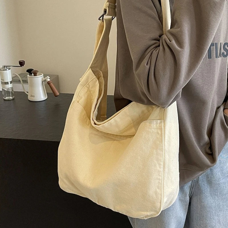 Canvas Crossbody Hobo Bag – Large Capacity Casual Shoulder Bag