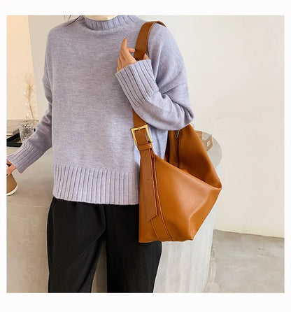 Large Capacity Shoulder Bag Homefish Pu Leather Boston Handbag Women Vintage Pillow Design