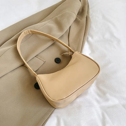 PU Leather Shoulder Bag – Chic Small Square Underarm Bag for Women