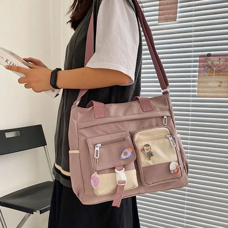 Crossbody Messenger Bag for Women – Waterproof Canvas School Bag