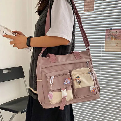Crossbody Messenger Bag for Women – Waterproof Canvas School Bag