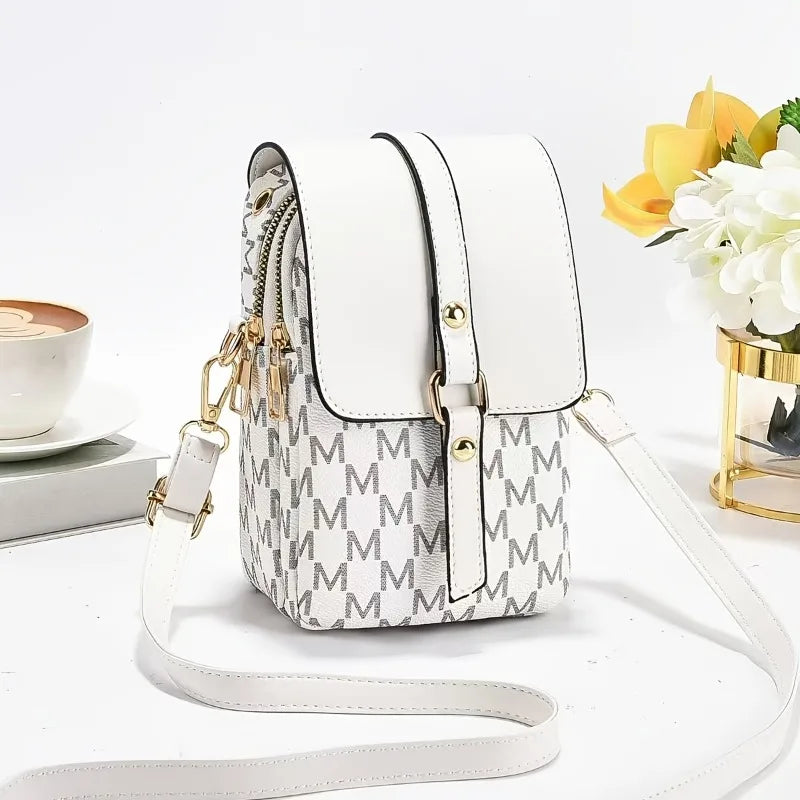 Monogram Mini Crossbody Bag – Flap Purse with Gold Hardware
