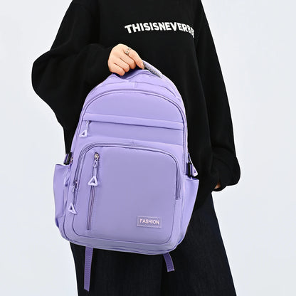 Simple Candy Colored Gentle Backpack Lightweight Load Reducing Multi-Layer Storage Student School