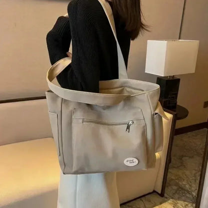 Canvas Tote Bag – Large Capacity Women's Shoulder & Commuter Handbag
