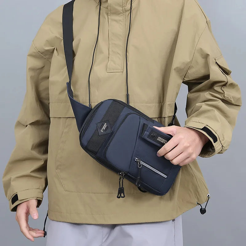 Casual Chest Bag Men Portable Diagonal Cross Student Simple Large Capacity Waterproof Shoulder