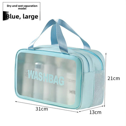 Clear Waterproof Cosmetic Bag – Dry Wet Separation Wash Bag
