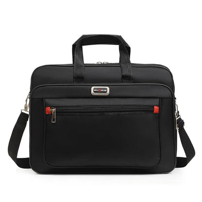 Homefish Men Large Capacity Business Briefcase Portable Versatile Shoulder Bag Multiple Pockets