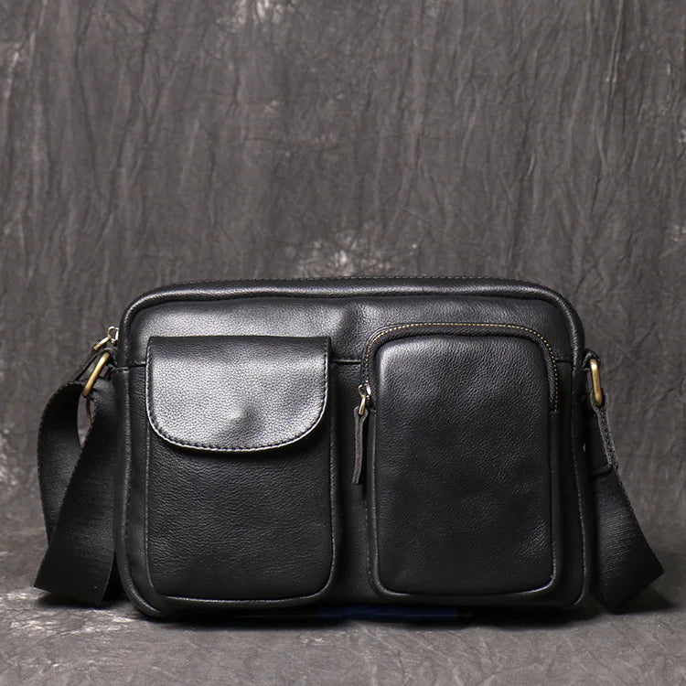Genuine Leather Men S Single-Shoulder Bag Women Cowhide Crossbody