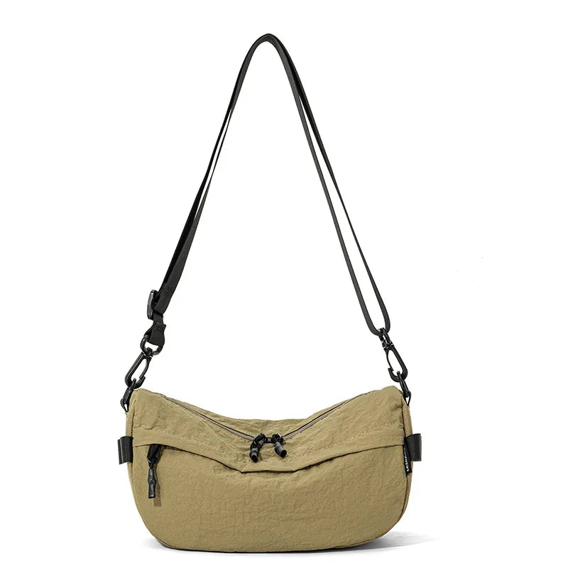 Water Repellent Lightweight Nylon Sling Bag Unisex Multi Pocket Crossbody Phone Shoulder Bag Hiking