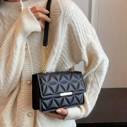 Quilted Chain Shoulder Bag – Chic Small Square Crossbody Purse