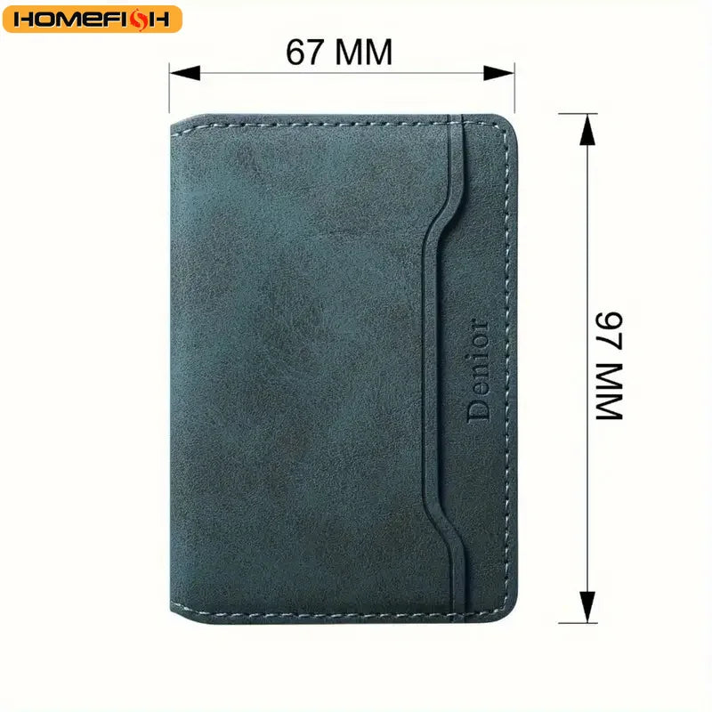 Homefish Artificial Leather Credit Card Magnetic Elastic Wallet 3 Slot Strong Accessories Id Clip