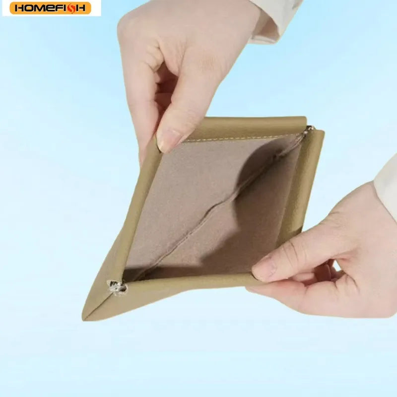Homefish Storage Bag Pu Leather Long Wallet Passport Driver S License Document Holder Data Cable