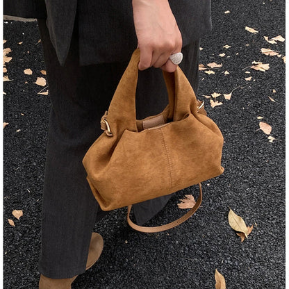 French Cloud Dumpling Bags Brand Design Frosted Handbag Lunch Box Bag Retro Magnetic Clasp Shoulder