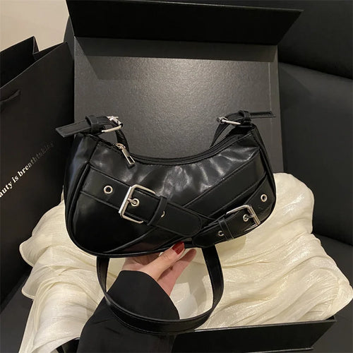 Y2K Vintage PU Leather Crossbody Bag – Women's Mini Shoulder Clutch