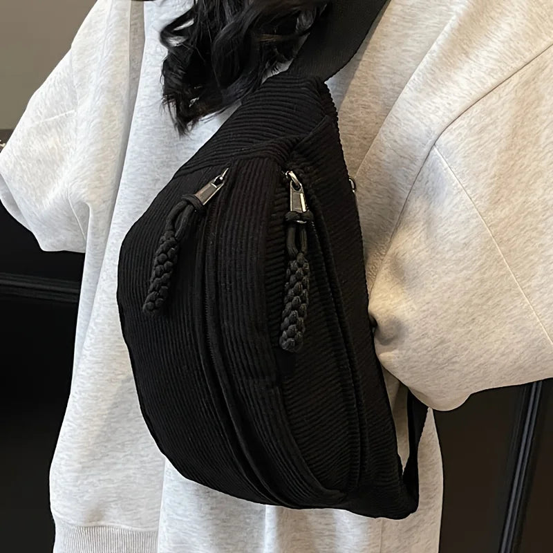 Corduroy Waist Bag – Women's Adjustable Crossbody Fanny Pack
