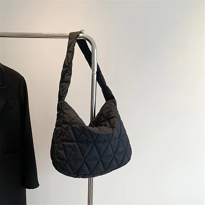 Quilted Puffer Shoulder Bag – Lightweight Crossbody Tote