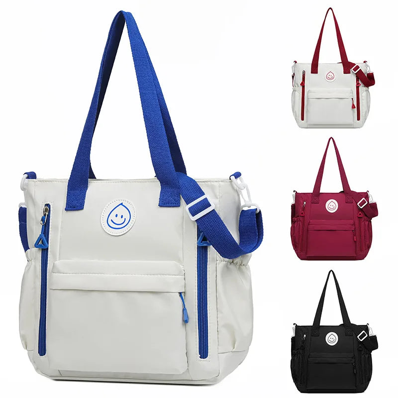 Lettered Messenger Bag Japanese Large-Capacity Canvas Schoolbag Department Arts Students Class