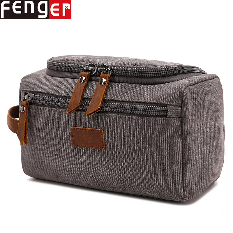 Large-Capacity Multi-Functional Cosmetic Bag Canvas Wear-Resistant Zipper Cosmetic Bag