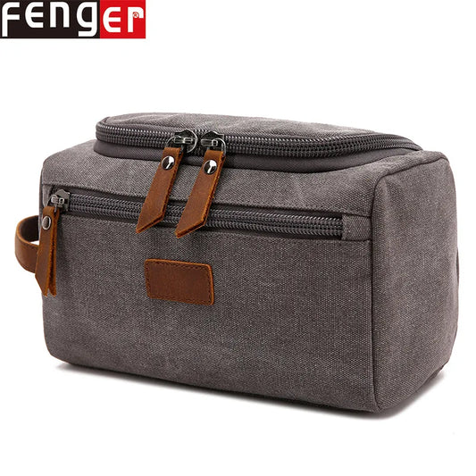 Large-Capacity Multi-Functional Cosmetic Bag Canvas Wear-Resistant Zipper Cosmetic Bag