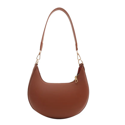 PU Leather Crescent Shoulder Bag for Women