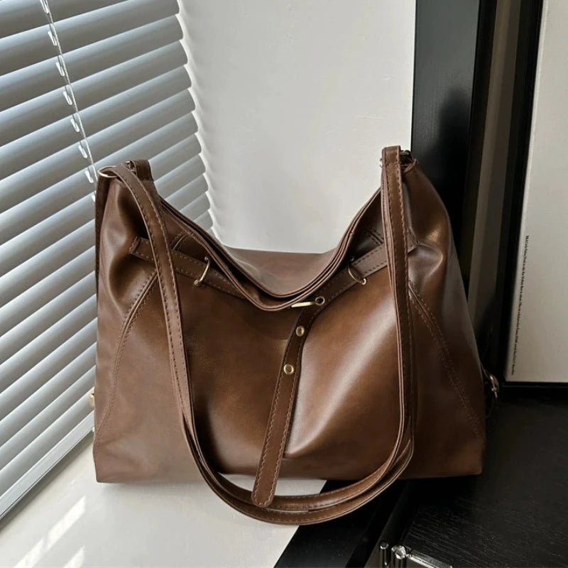 Retro Large Capacity Women S Tote Bag Fashionable Casual Double Shoulder Backpack Autumn Winter