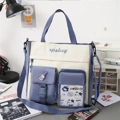 Cute Canvas Tote Bag for Teen Girls – Large School Bag