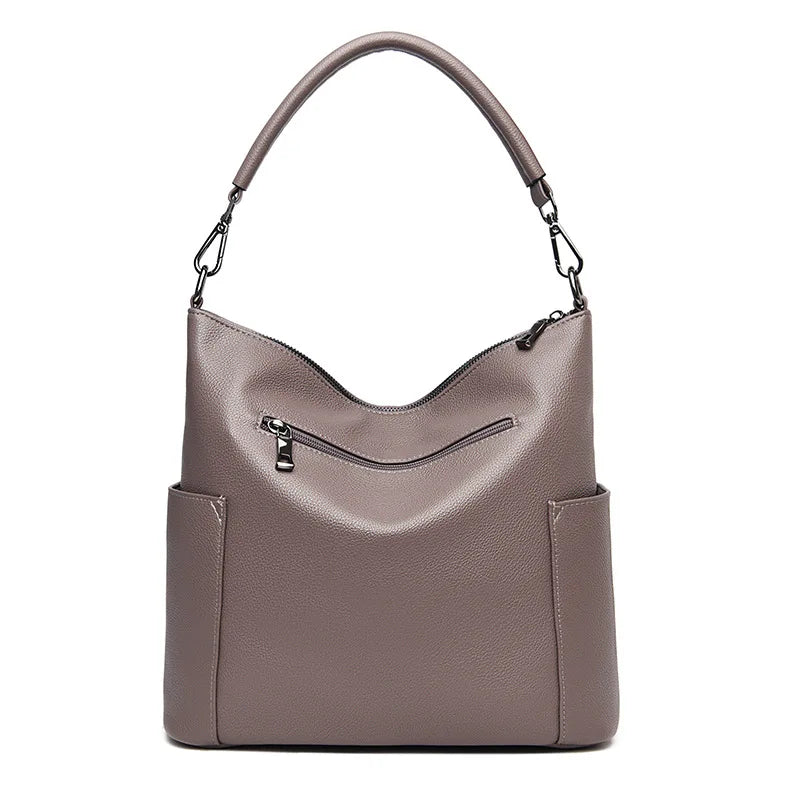 Large-Capacity Bucket Bag Women Soft Leather Hand-Held Large Bag Single-Shoulder Crossbody Bag