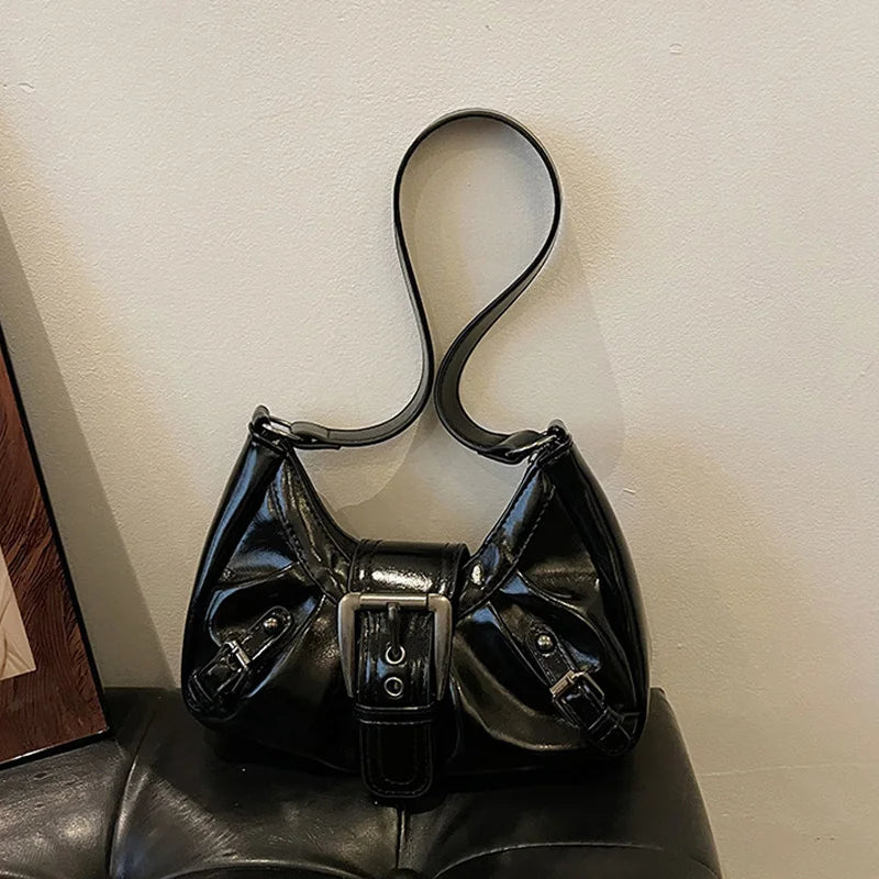 Y2K Retro Pleated Hobo Shoulder Bag for Women Hot Selling Maillard Style Underarm Bag Clutch Handbags for Travel Work Shopping
