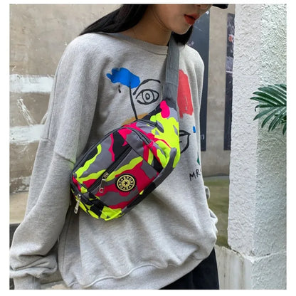 Camouflage Color Waist Bag Outdoor Mobile Phone Storage Diagonal Cross Chest Men S Travel Hiking