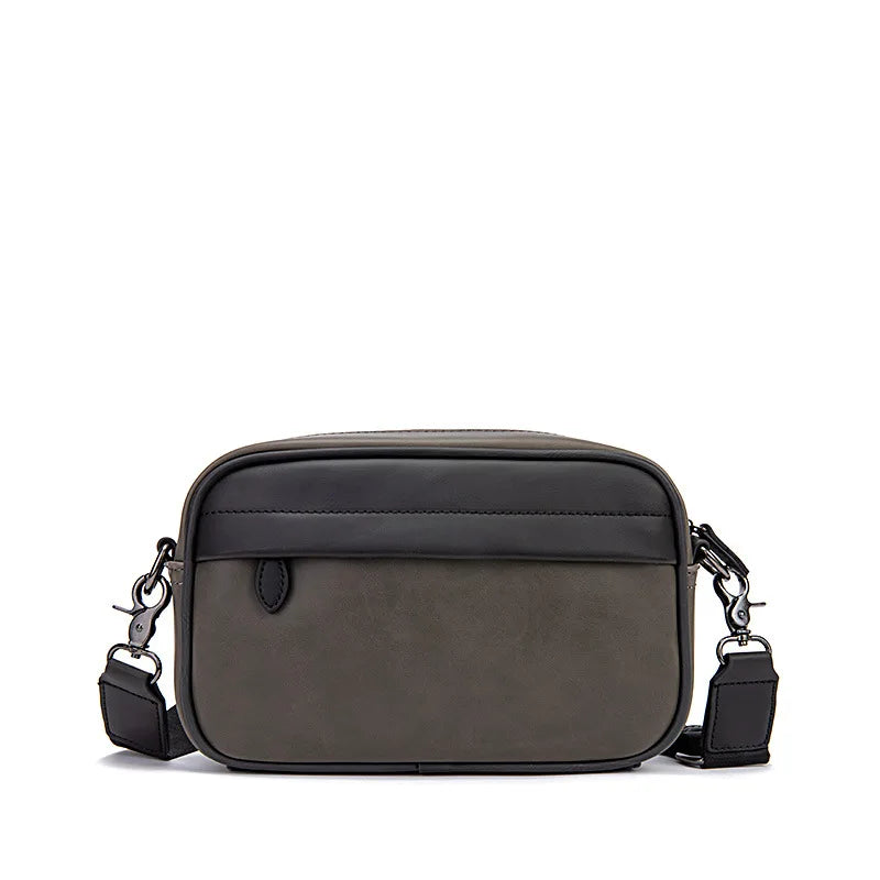 Street Men S Cross-Body Bag Pu Leather Retro Solid Color Shoulder Small Backpack Casual Phone