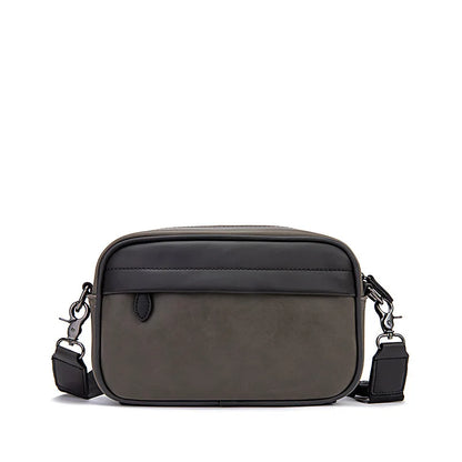 Street Men S Cross-Body Bag Pu Leather Retro Solid Color Shoulder Small Backpack Casual Phone