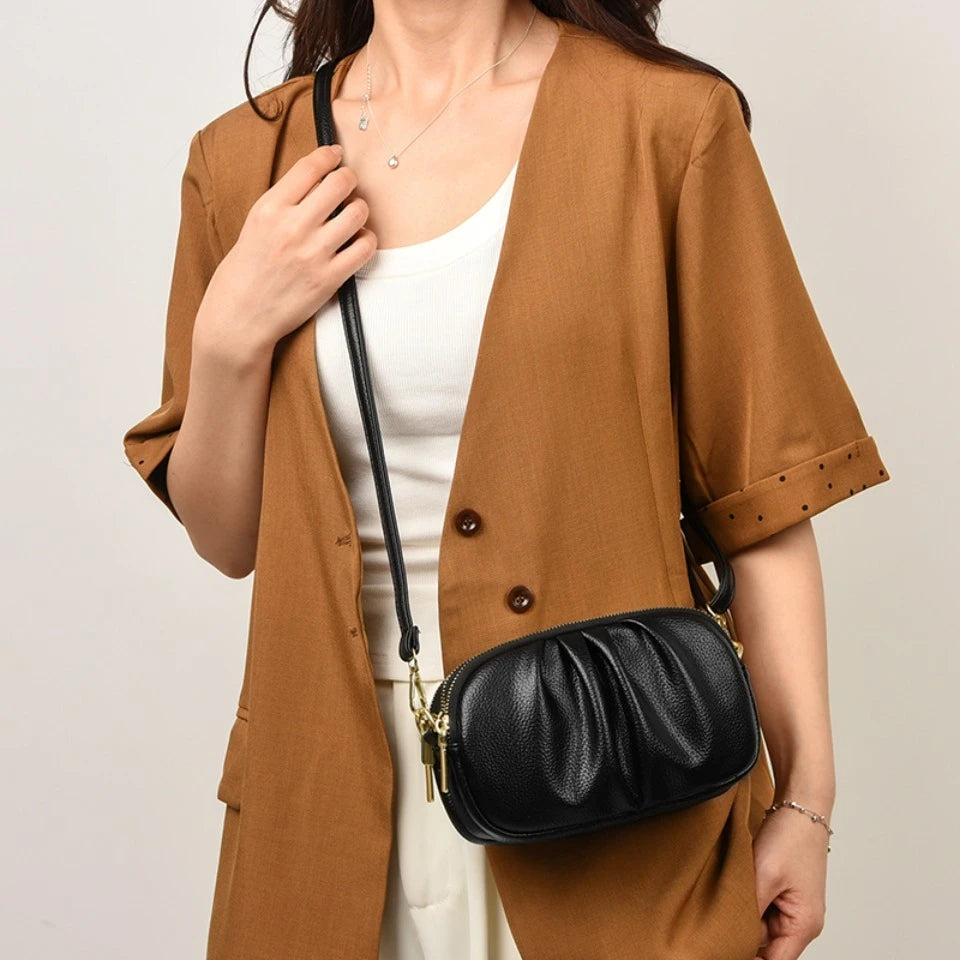Women's Crossbody Bag – 3-Layer Soft PU Leather Shoulder Bag