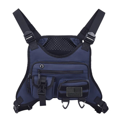 Outdoor Sports Chest Bag Oxford Fabric Cycling Breathable Vest Waistcoat Tactical Back Chest Bag