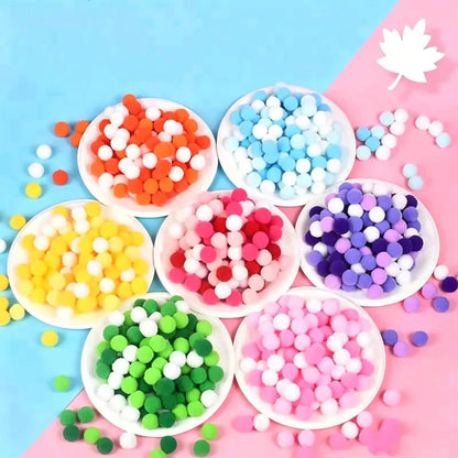 Pom Pom Balls Mixed Set – 60Pcs Fluffy DIY Craft & Ita Bag Decor