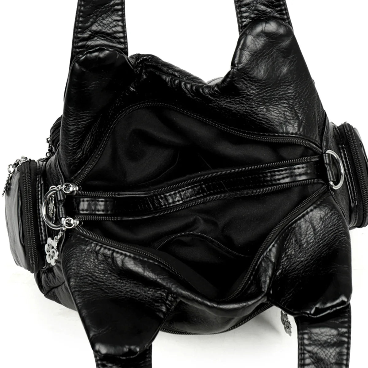 Retro Boho Women Shoulder Bag Solid Woven Rhinestone Crossbody Multi Pocket Large Capacity