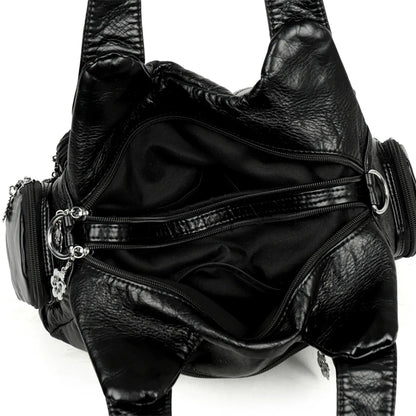 Retro Boho Women Shoulder Bag Solid Woven Rhinestone Crossbody Multi Pocket Large Capacity