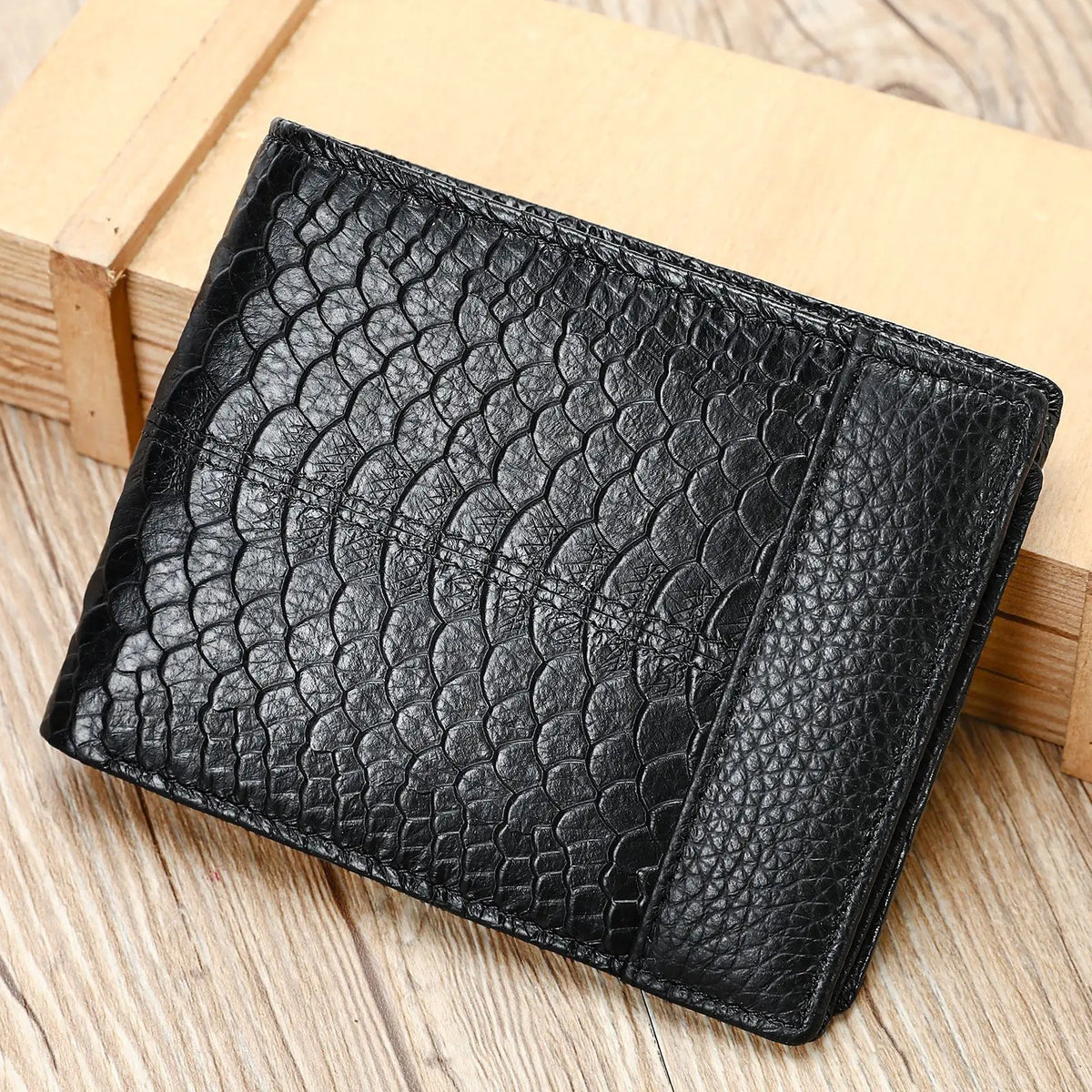 Rfid Card Holder Men S Genuine Leather Short Wallet