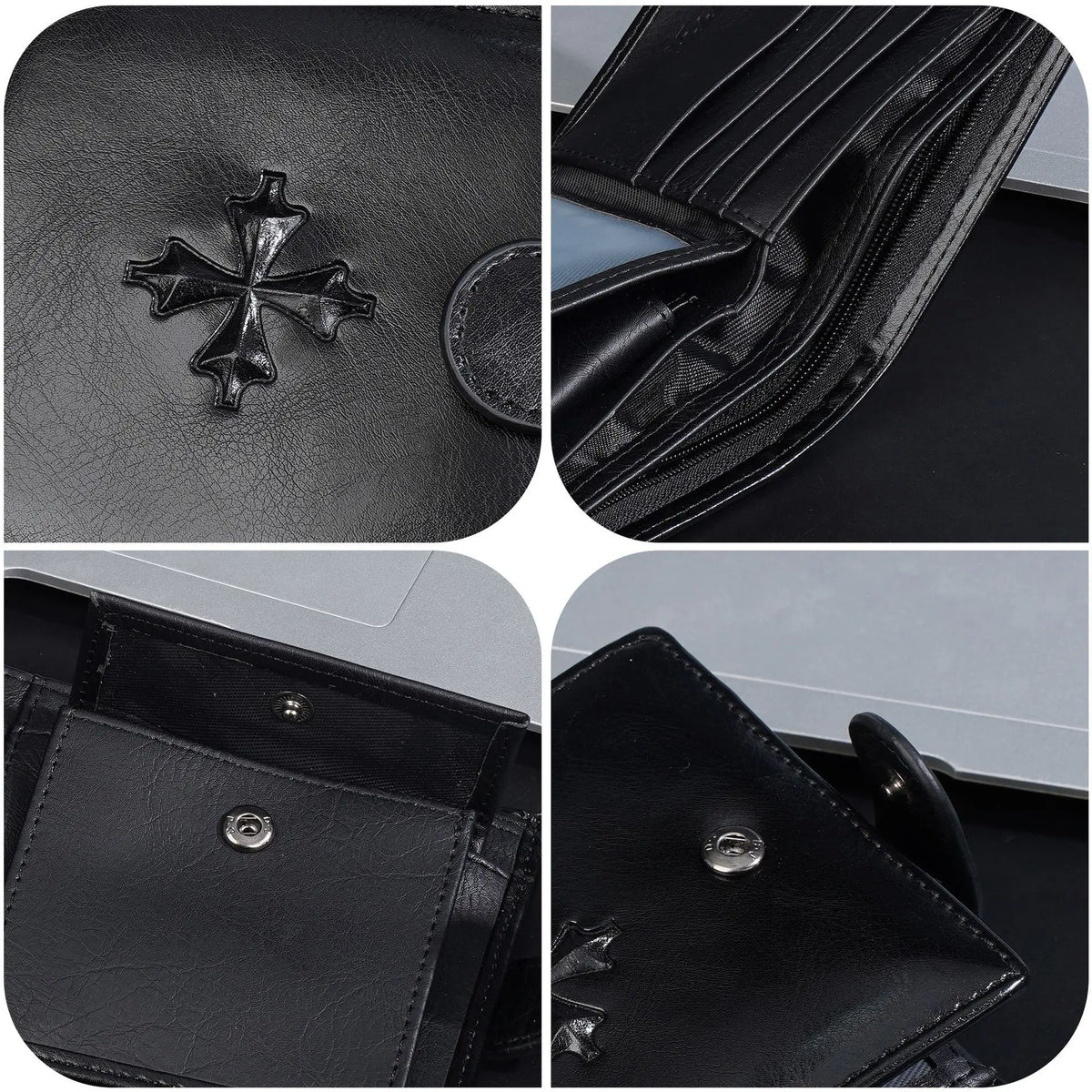 Men S Large-Capacity Cash Short High-End Buckle Multi-Position Business Wallet