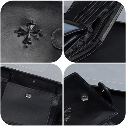 Men S Large-Capacity Cash Short High-End Buckle Multi-Position Business Wallet