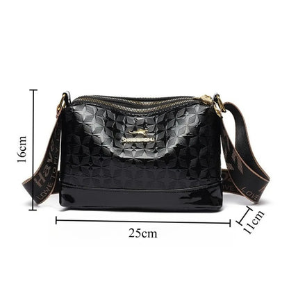 Patent Leather Crossbody Bag – Women's 3-Layer Designer Purse