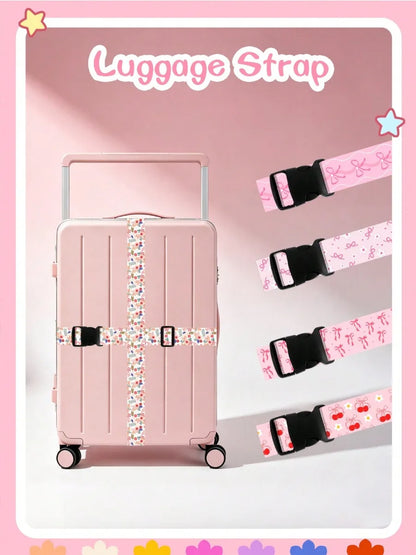Lightweight Bag Strap Women Small Fresh Print Adjustable Luggage Strap Suitcase - Soft