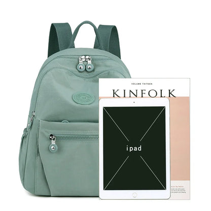 Multi-Pocket Nylon Tote Bag Lightweight Nylon Backpack Women - Waterproof