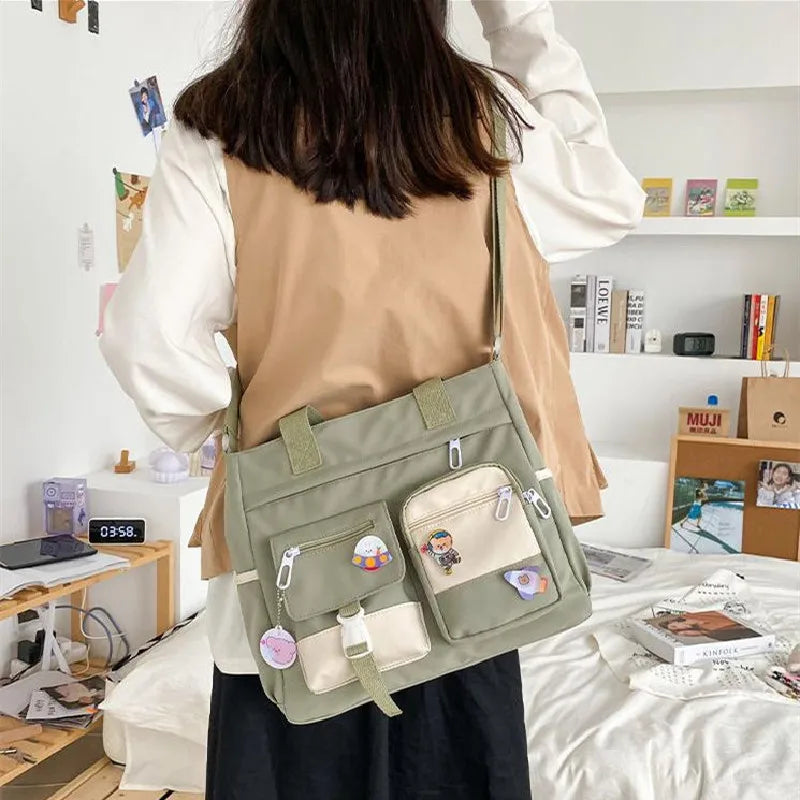 Crossbody Messenger Bag for Women – Waterproof Canvas School Bag