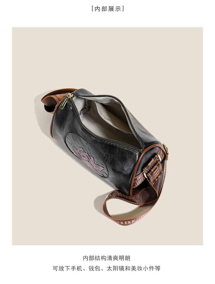 Homefish Casual Handbag Soft Leather Shoulder Crossbody Bags Women Print Ladies Messenger Tote Bag