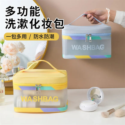 Waterproof Makeup Bag Portable Large Capacity Transparent Colorful Toiletries Travel Cosmetics